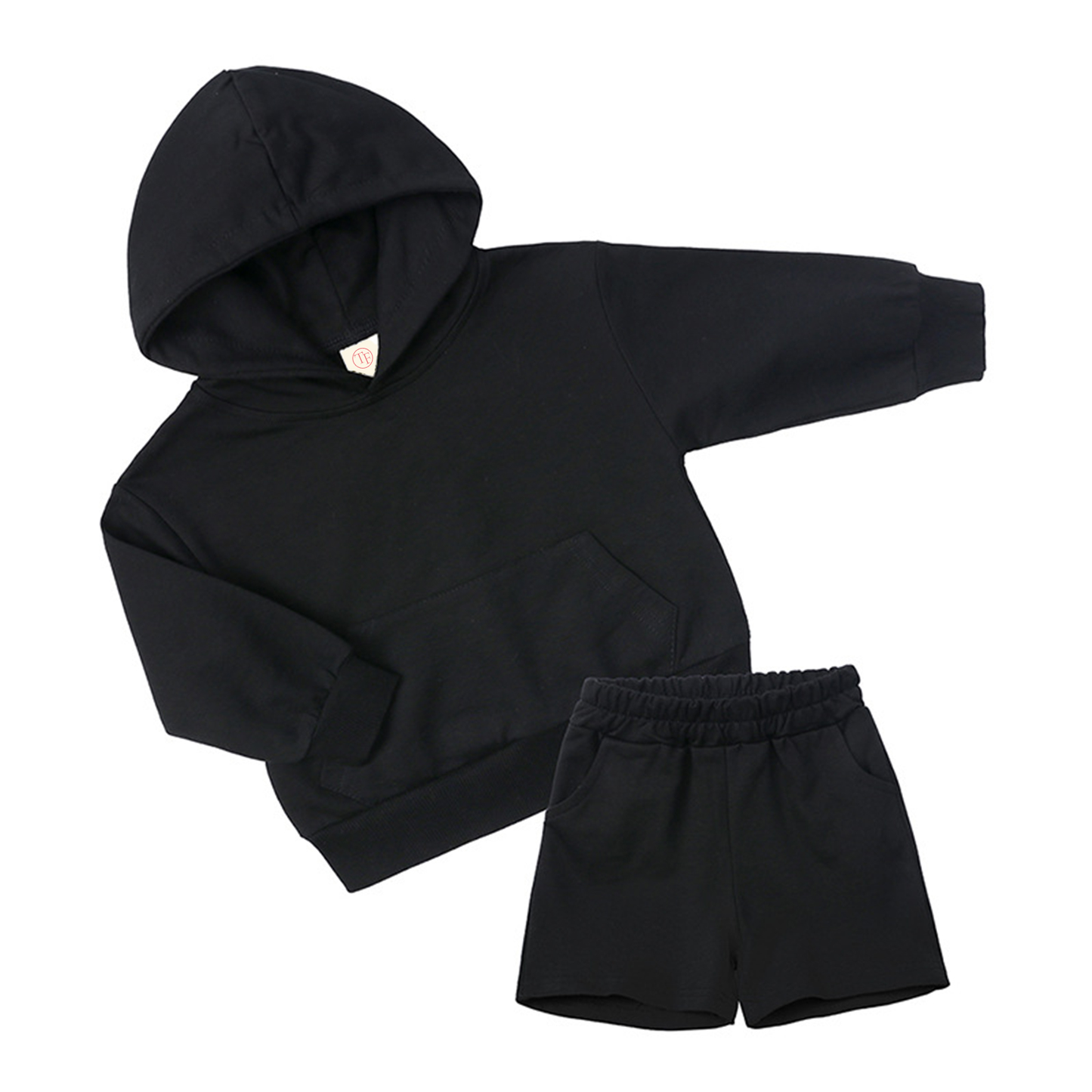 Active Tots' Hoodie & Shorts Set - Black