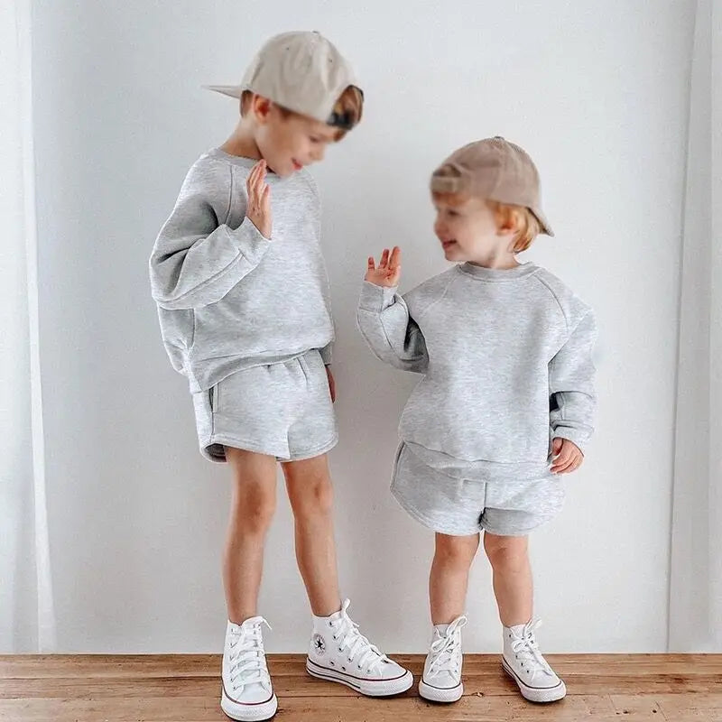 Little Champ's Sweats and Shorts - Grey