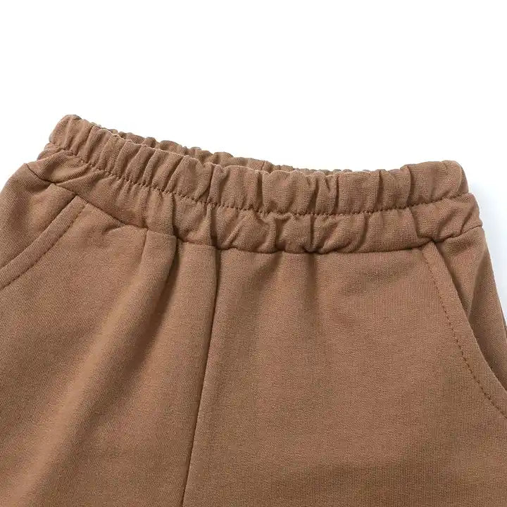 Active Tots' Hoodie & Shorts Set - Macadamia