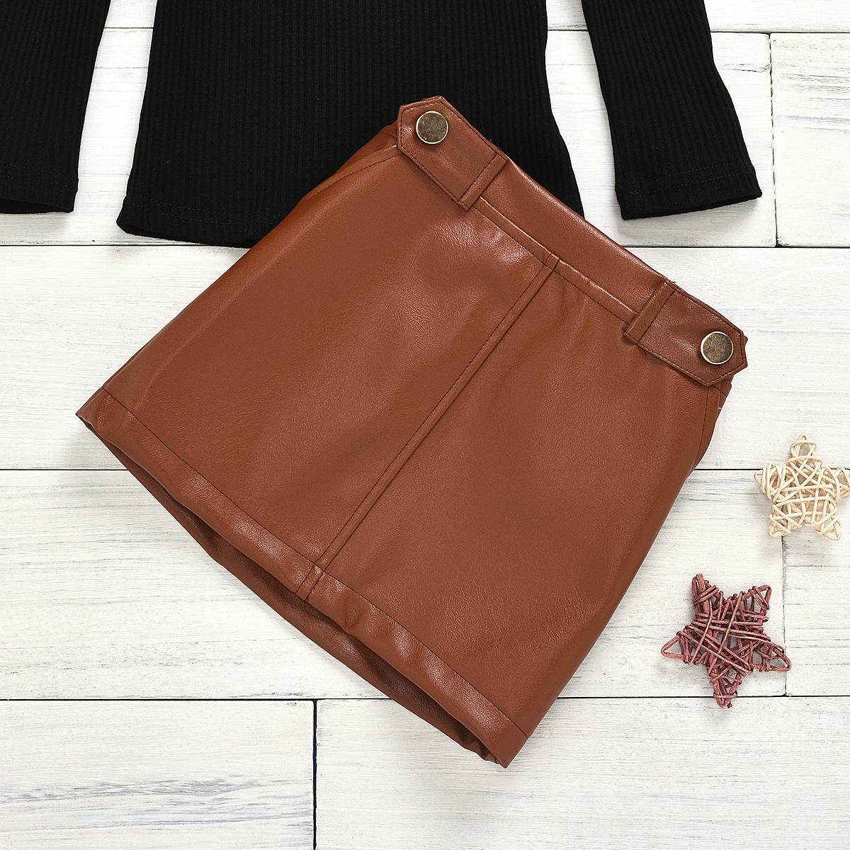 Snuggle Up Sweater And Leather skirt Set