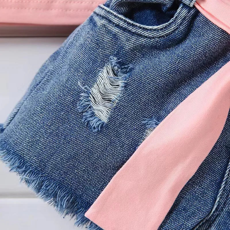 Summer Bliss - Tank Top And Denim Short Set