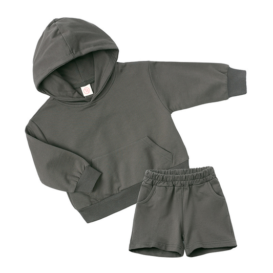 Active Tots' Hoodie & Shorts Set - Grey