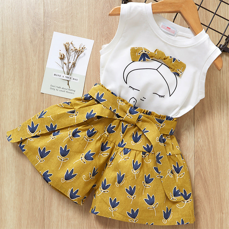 Sunny Day Shirt And Short Set - Yellow/White