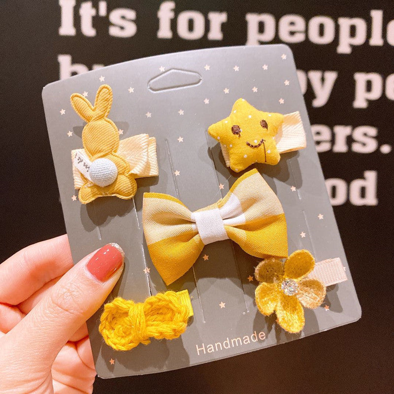 yellow hair clip set