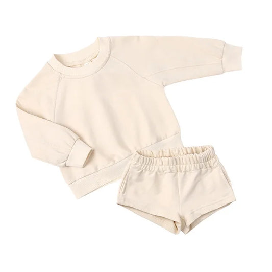 Little Champ's Sweats and Shorts - Beige