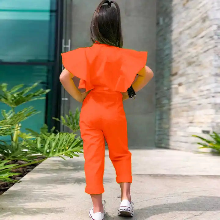 Sleeveless Jumpsuit - Vibrant Orange