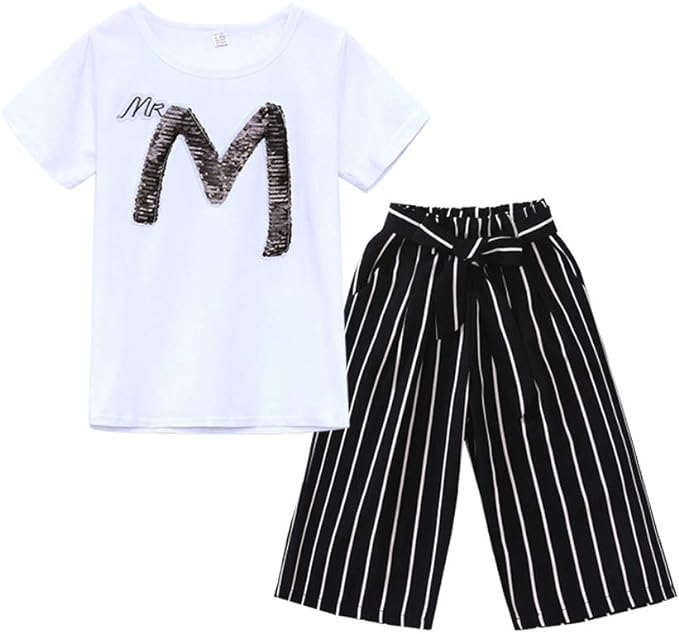 Sunny Striped Pants And T-shirt Set