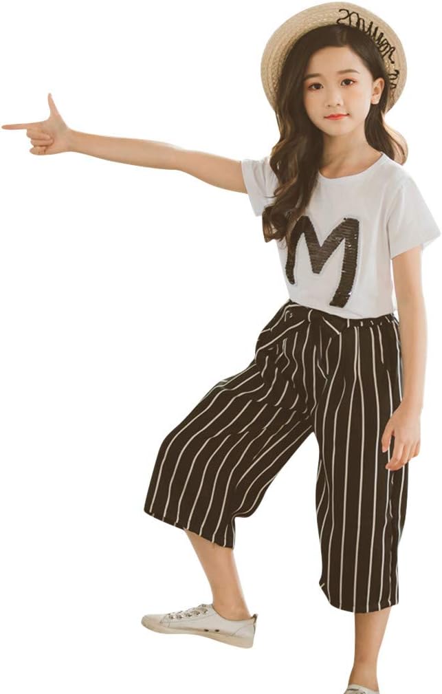 Sunny Striped Pants And T-shirt Set