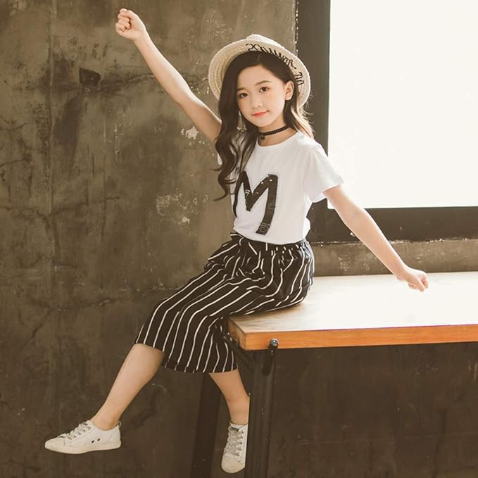 Sunny Striped Pants And T-shirt Set